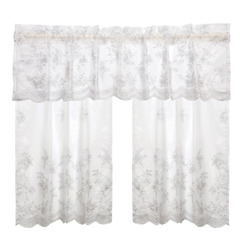 Red Barrel Studio® Scribner Floral Swag 60'' W Kitchen Curtain Wayfair